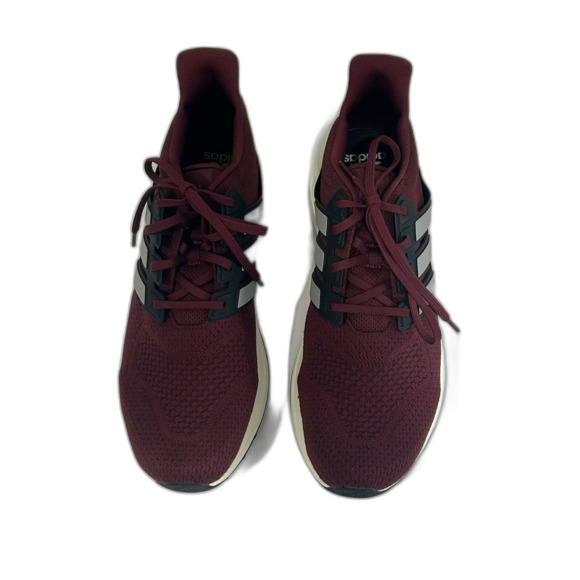 Adidas Running Sneakers Men’s Color Burgundy Maroon Knit Uppers Three Stripes - Picture 4 of 12